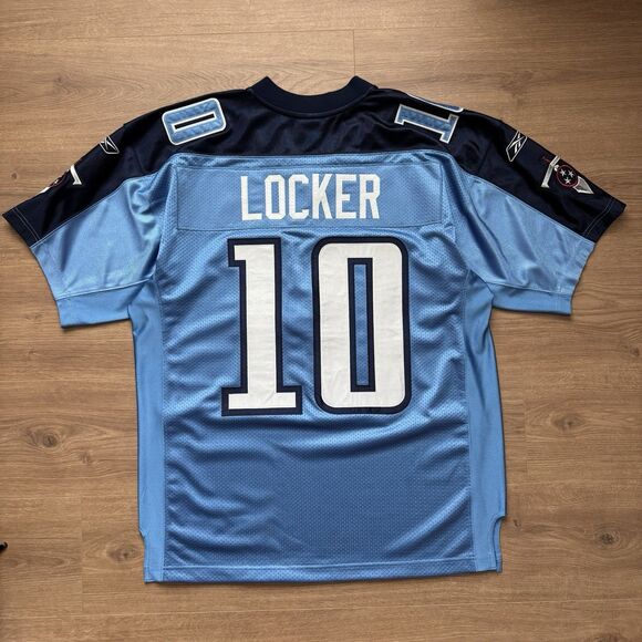 Reebok Authentic Tennessee Titans Jake Locker NFL Jersey Light Blue Size 48 XL - Picture 10 of 10